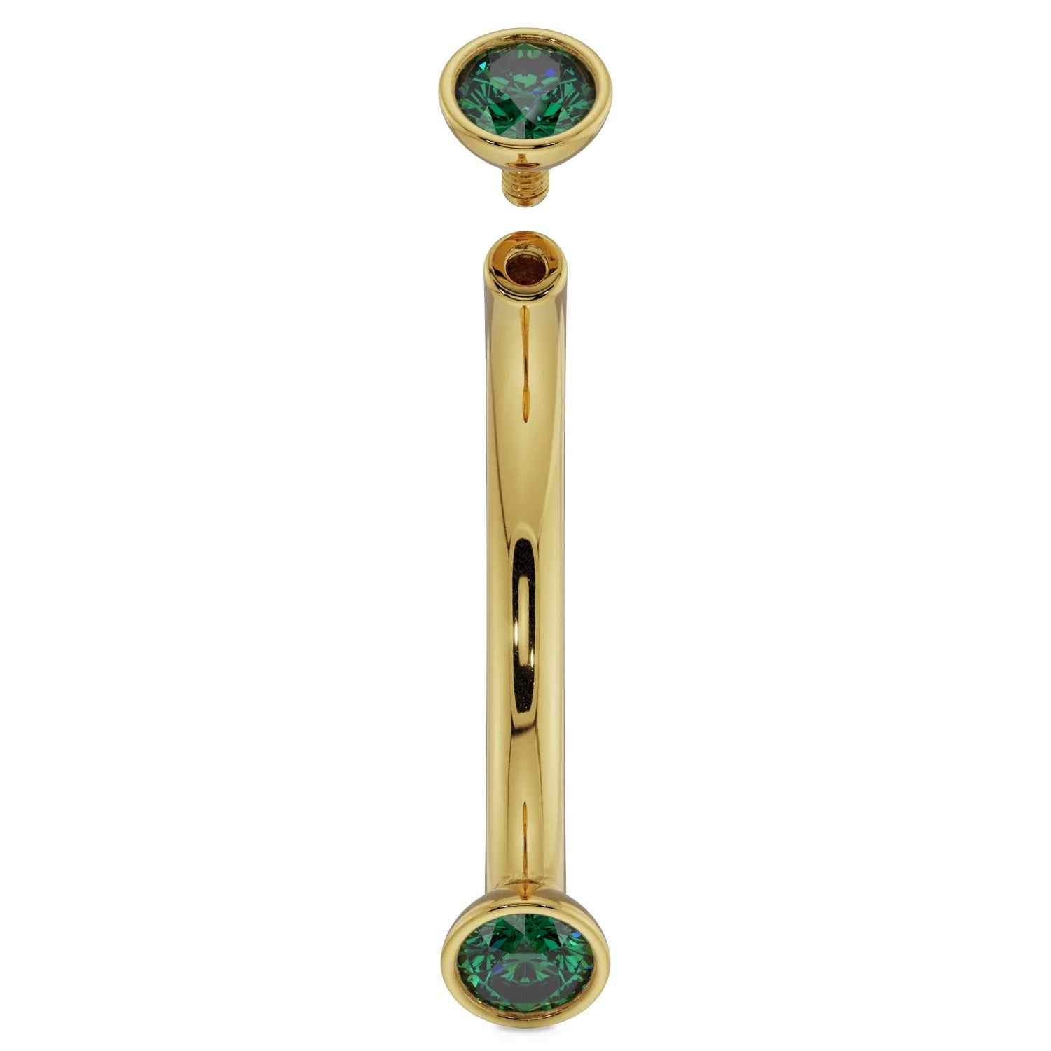 Royal Ear Piercing Allure - Dainty Emerald Bezel-Set
