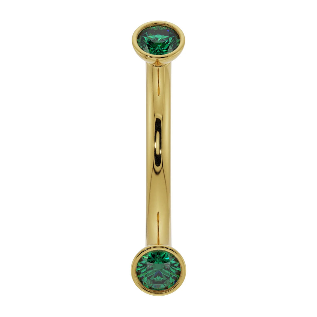Royal Ear Piercing Allure - Dainty Emerald Bezel-Set