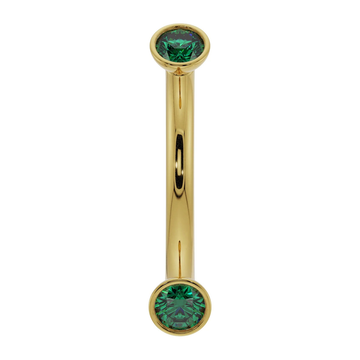 Royal Ear Piercing Allure - Dainty Emerald Bezel-Set
