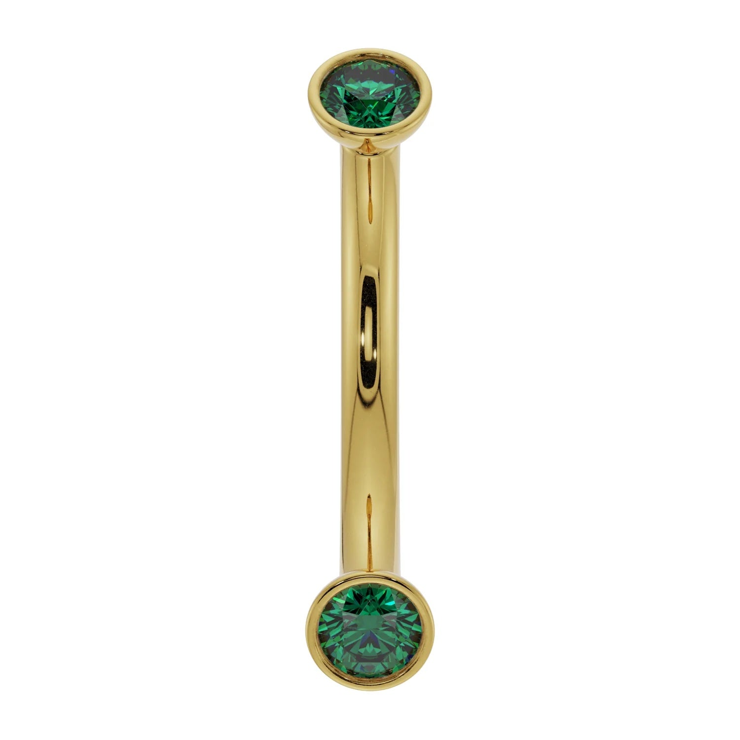 Royal Ear Piercing Allure - Dainty Emerald Bezel-Set