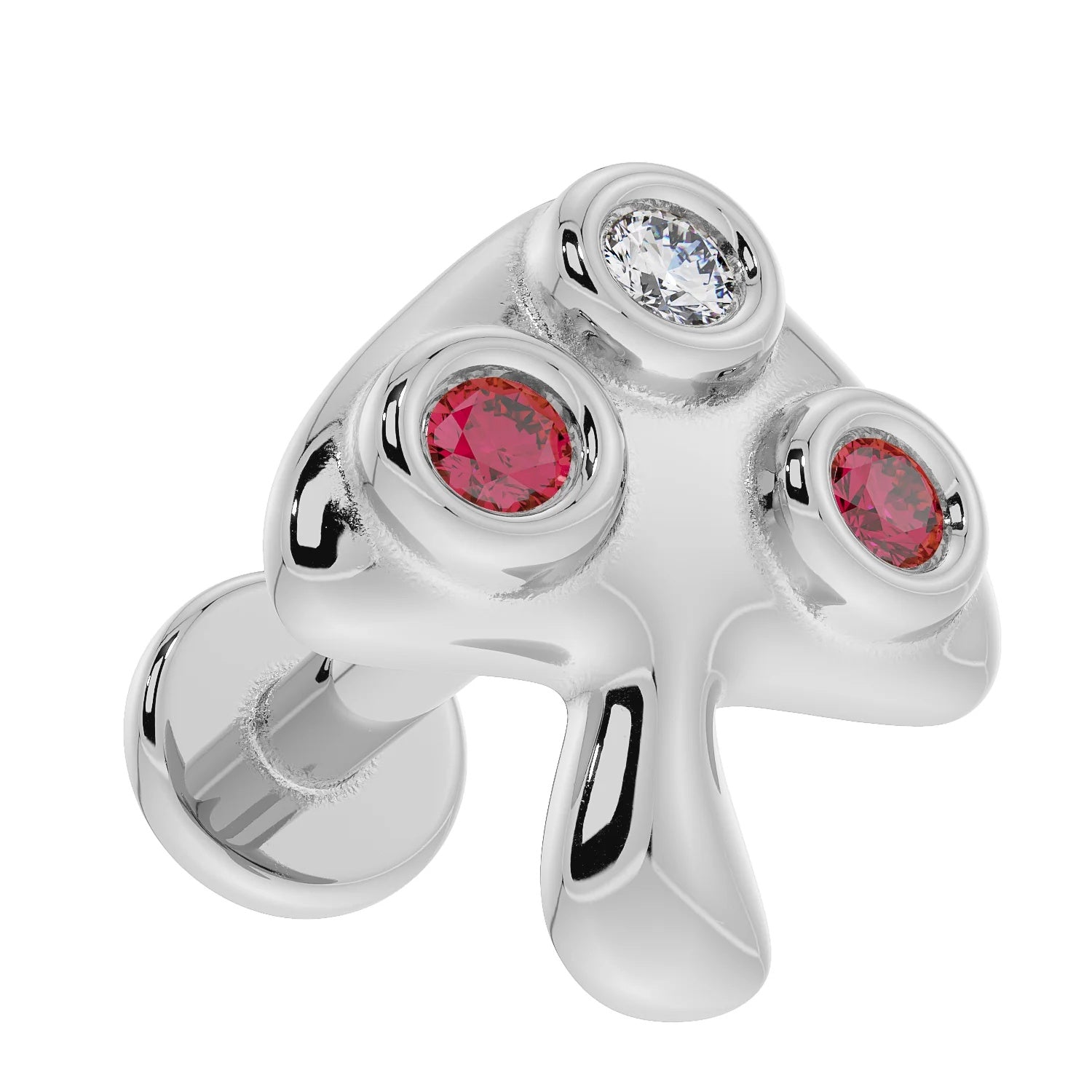 Serene Ear Piercing Grace - Diamond Ruby Mushroom