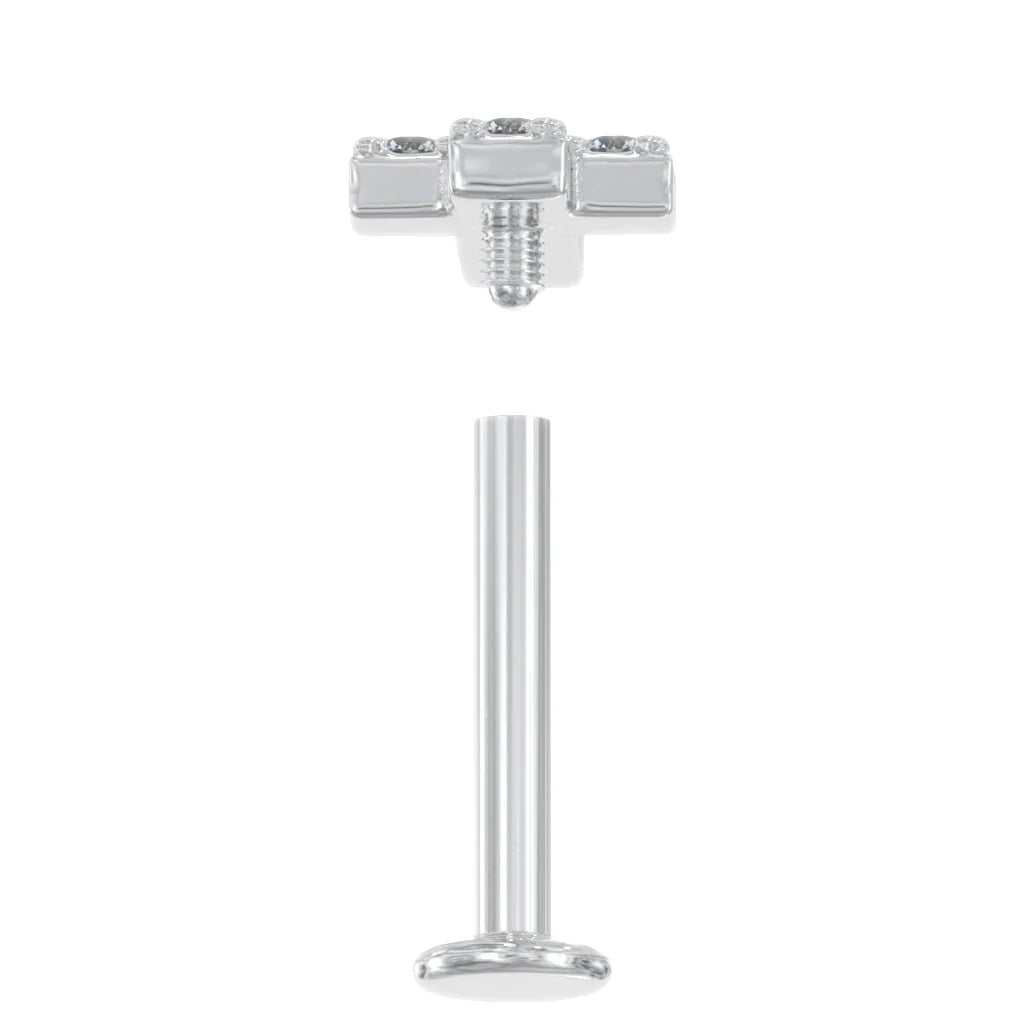 Luminous Ear Piercing Heirloom - Diamond Cross Flat