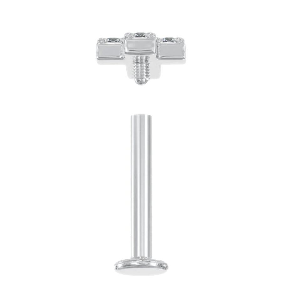 Luminous Ear Piercing Heirloom - Diamond Cross Flat