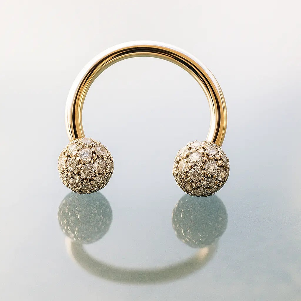 Royal Ear Piercing Opulence - Diamond Pave Balls