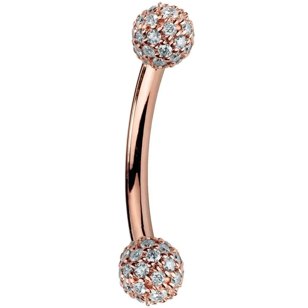 Sovereign Ear Piercing Elegance - Diamond Pave Curved