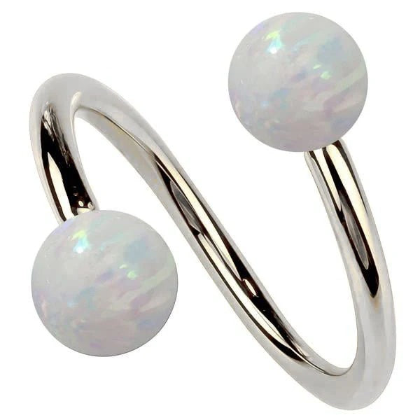 Infinite Ear Piercing Elegance - Opal Twister Spiral