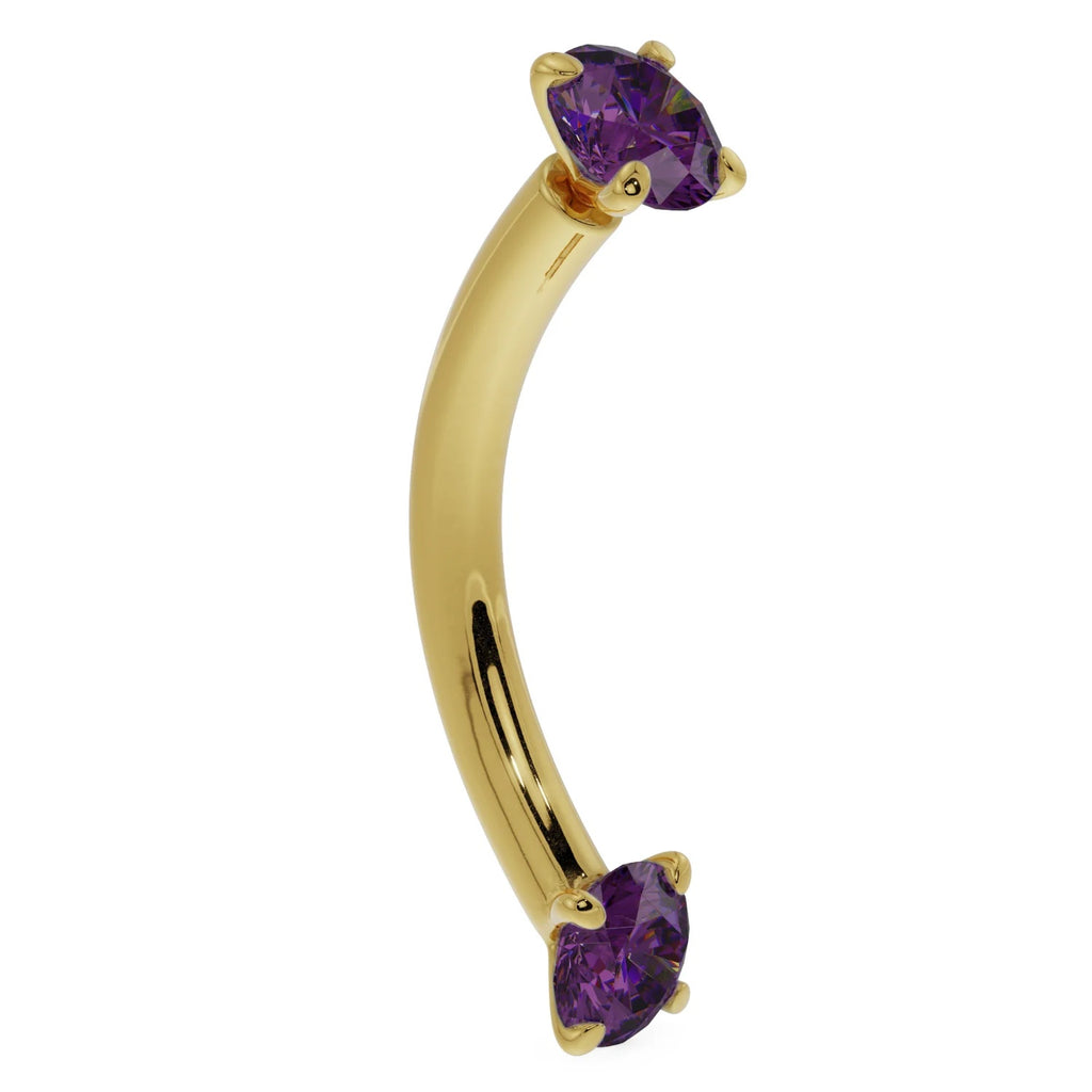 Infinite Ear Piercing Illumination - Dainty Amethyst Prong-Set