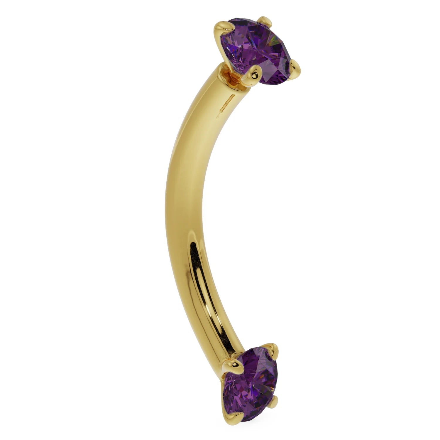 Infinite Ear Piercing Illumination - Dainty Amethyst Prong-Set