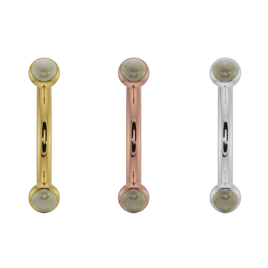 Celestial Ear Piercing Opulence - Dainty Opal Bezel-Set
