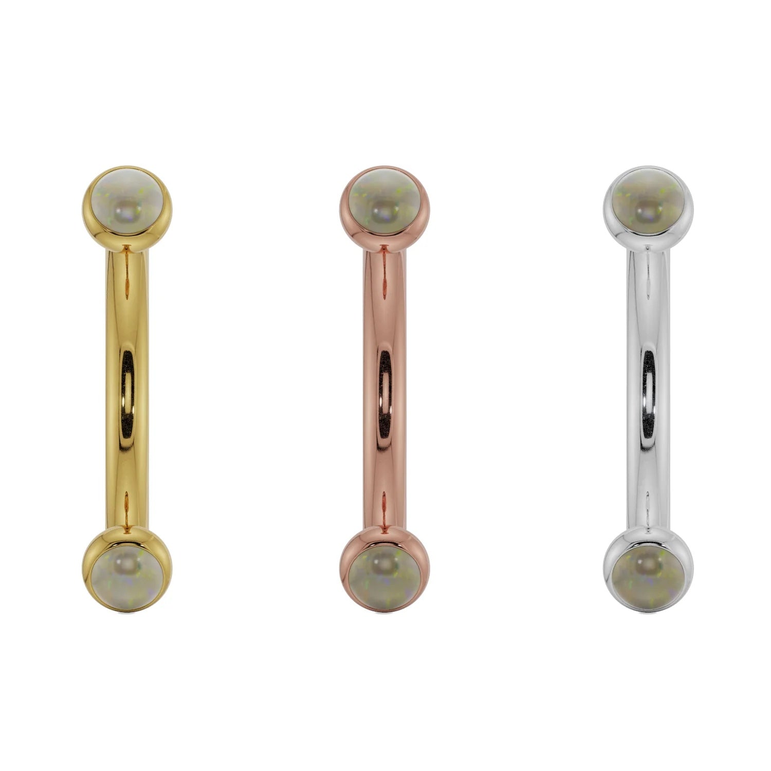 Celestial Ear Piercing Opulence - Dainty Opal Bezel-Set