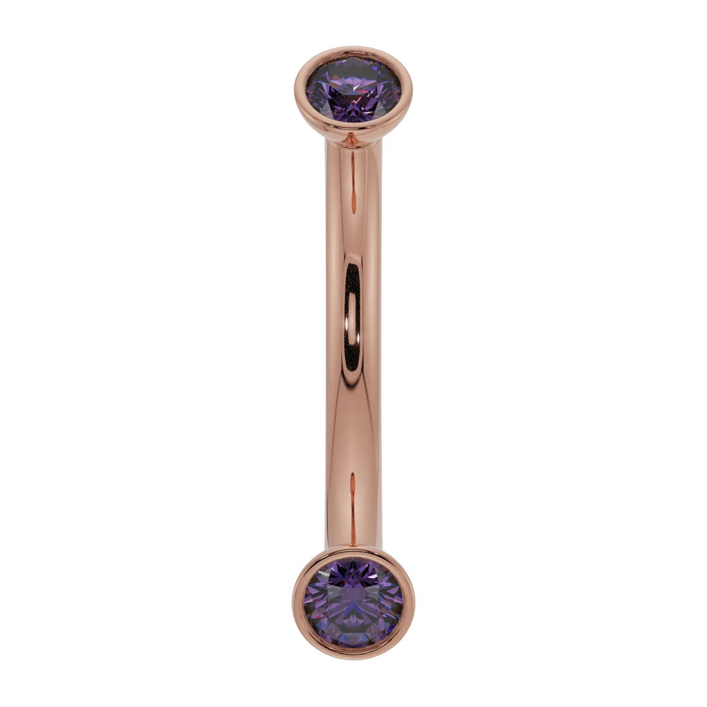 Royal Ear Piercing Grace - Dainty Amethyst Bezel-Set