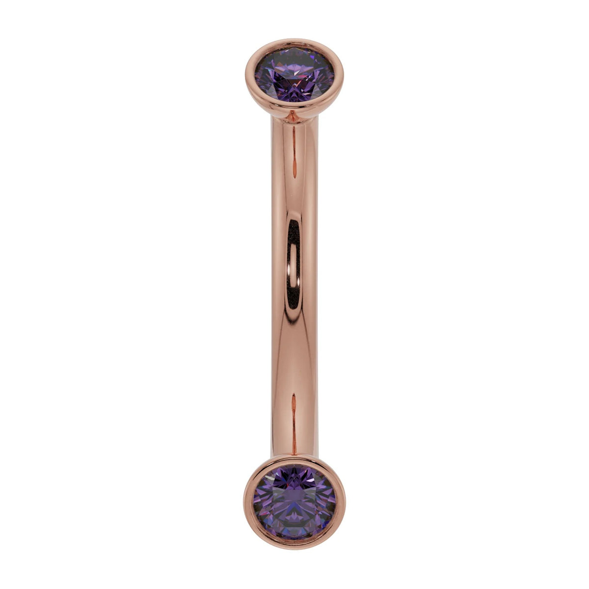 Royal Ear Piercing Grace - Dainty Amethyst Bezel-Set