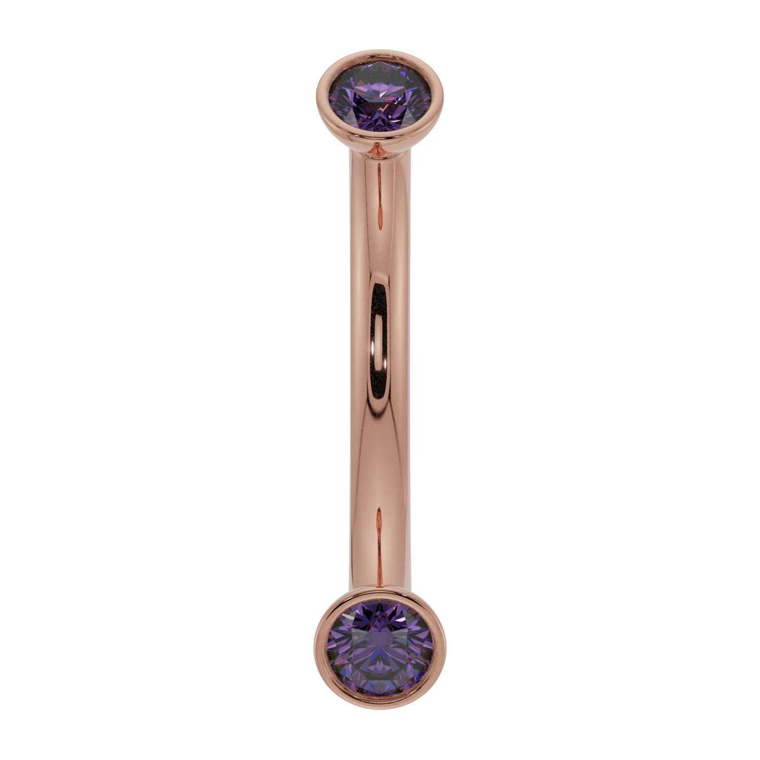 Royal Ear Piercing Grace - Dainty Amethyst Bezel-Set