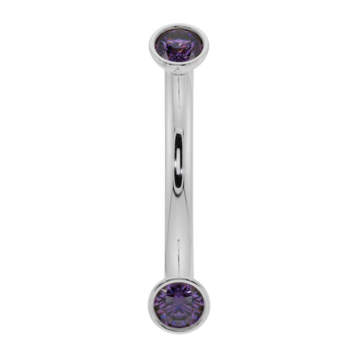 Royal Ear Piercing Grace - Dainty Amethyst Bezel-Set