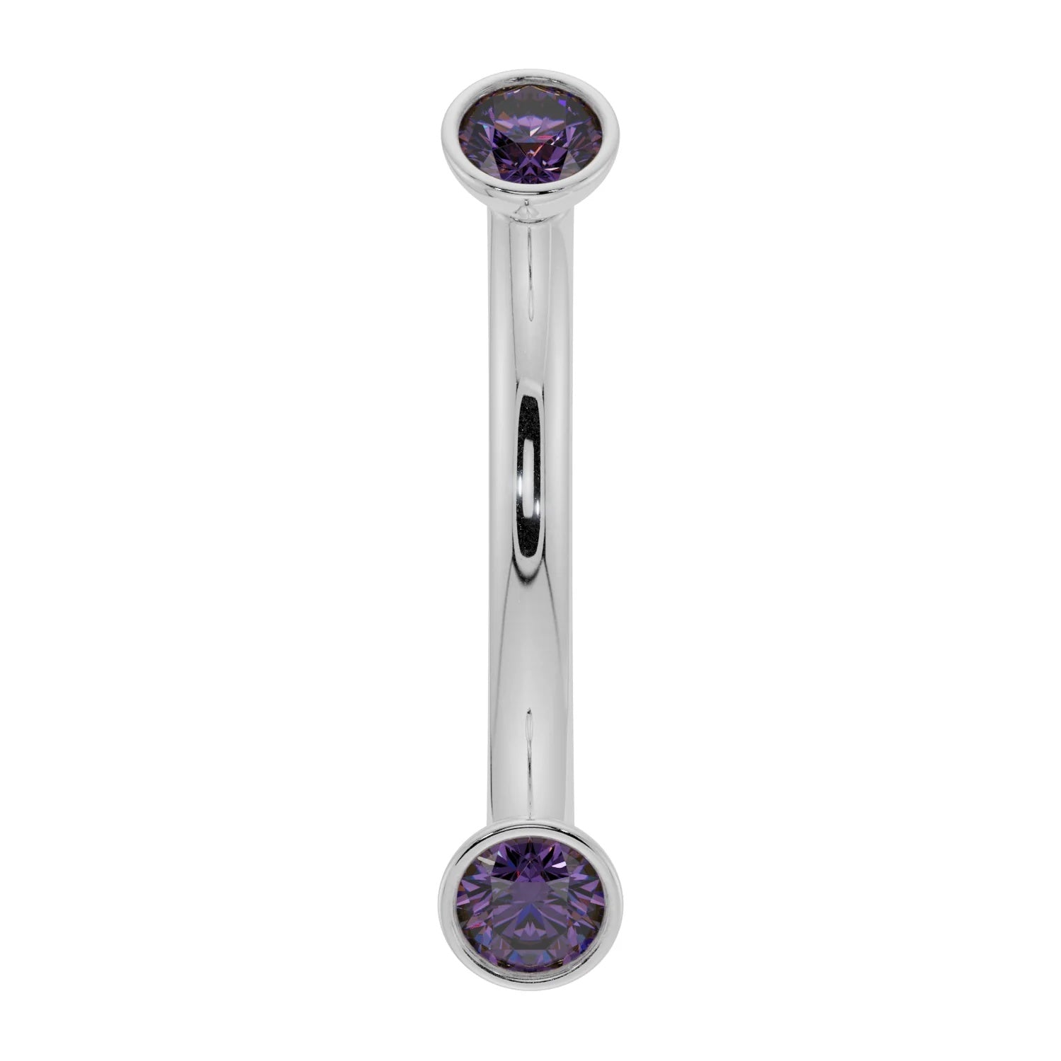 Royal Ear Piercing Grace - Dainty Amethyst Bezel-Set