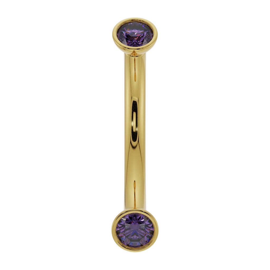 Royal Ear Piercing Grace - Dainty Amethyst Bezel-Set