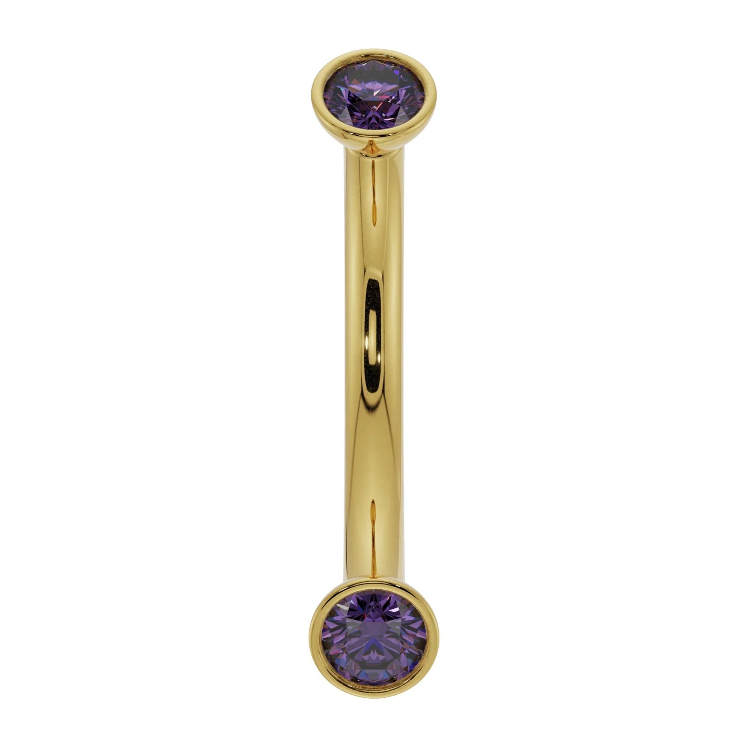 Royal Ear Piercing Grace - Dainty Amethyst Bezel-Set
