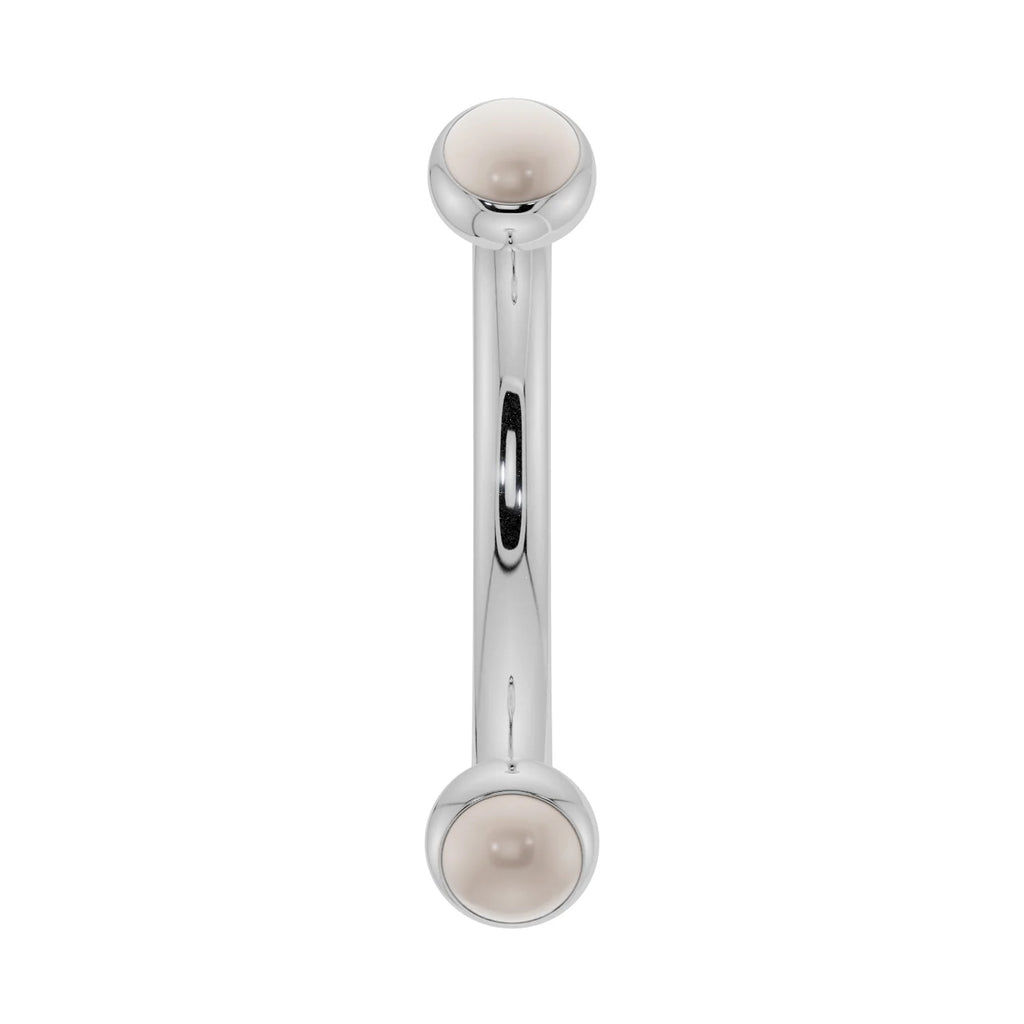 Ethereal Ear Piercing Heirloom - Dainty Pearl Bezel-Set