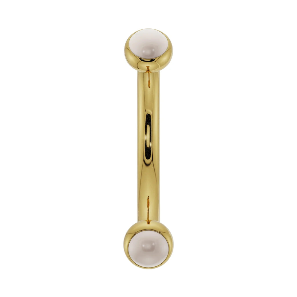 Ethereal Ear Piercing Heirloom - Dainty Pearl Bezel-Set