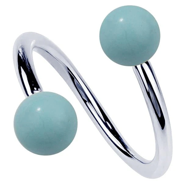Regal Ear Piercing Heirloom - Turquoise Twister Spiral