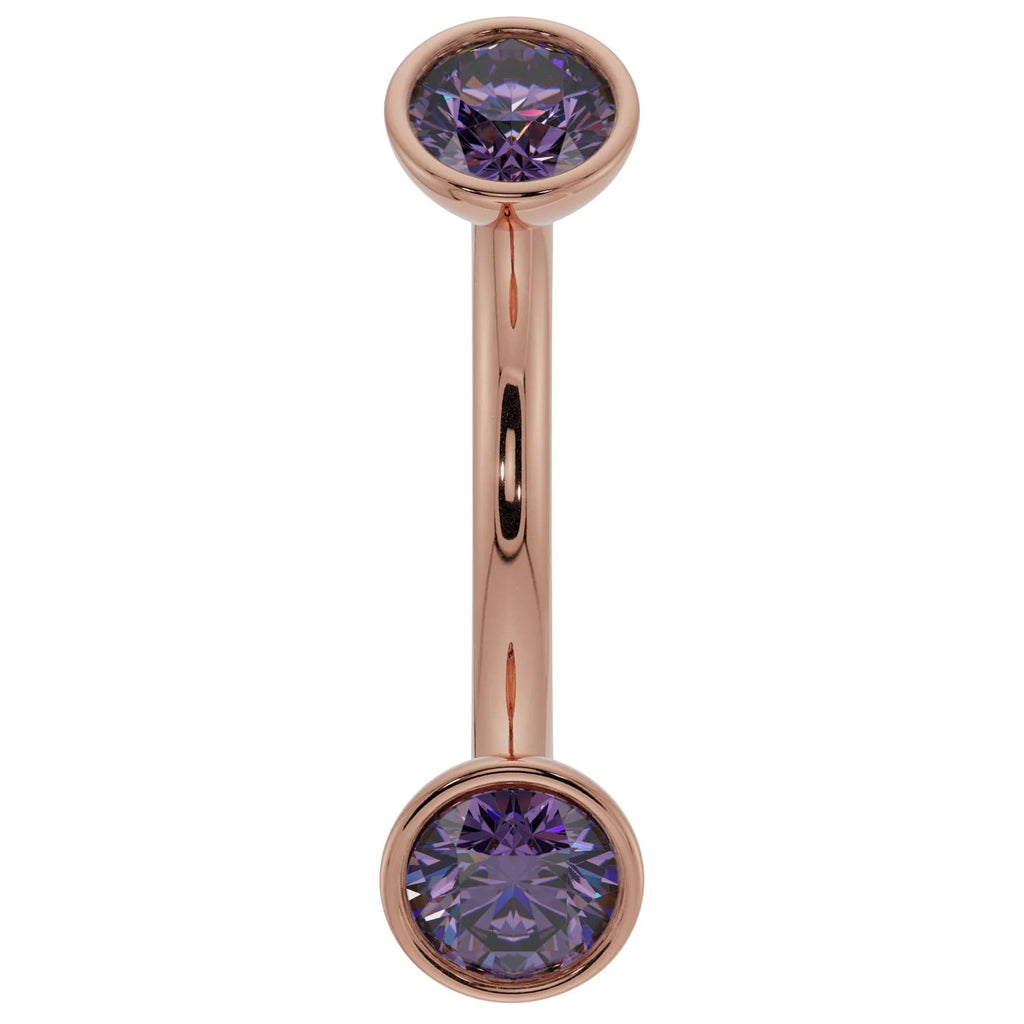 Sovereign Ear Piercing Harmony - Amethyst Bezel-Set Curved