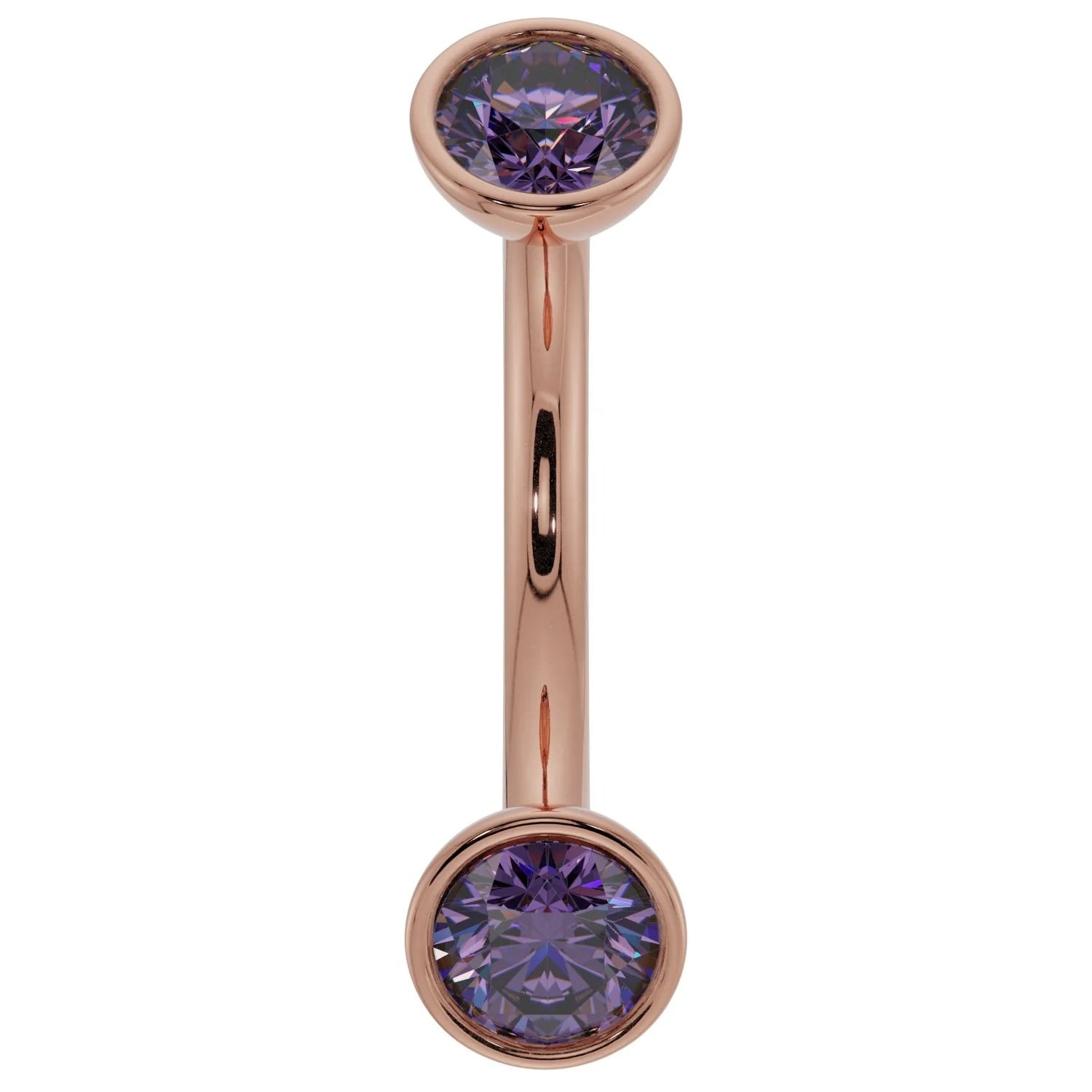 Sovereign Ear Piercing Harmony - Amethyst Bezel-Set Curved