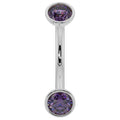 Sovereign Ear Piercing Harmony - Amethyst Bezel-Set Curved