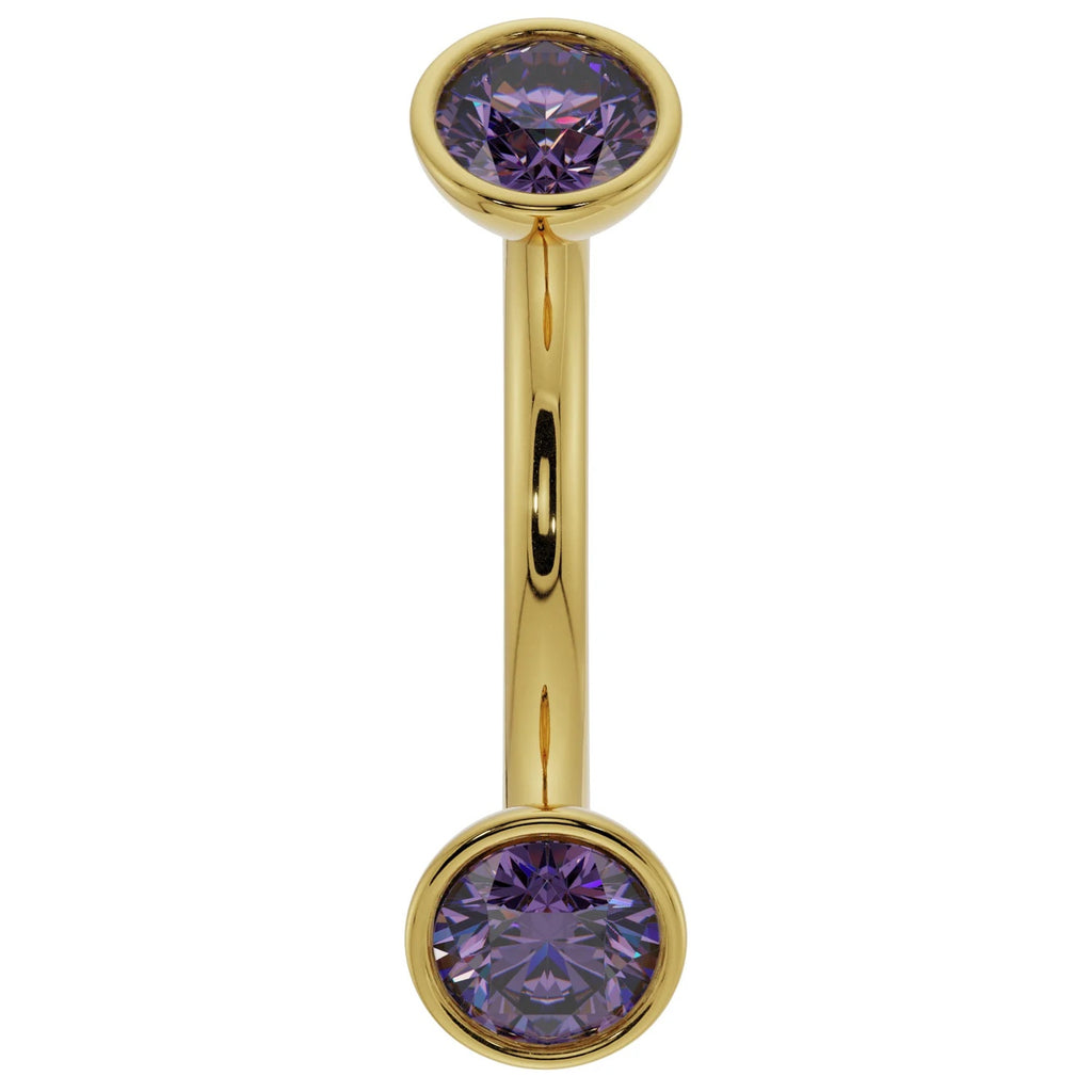 Sovereign Ear Piercing Harmony - Amethyst Bezel-Set Curved