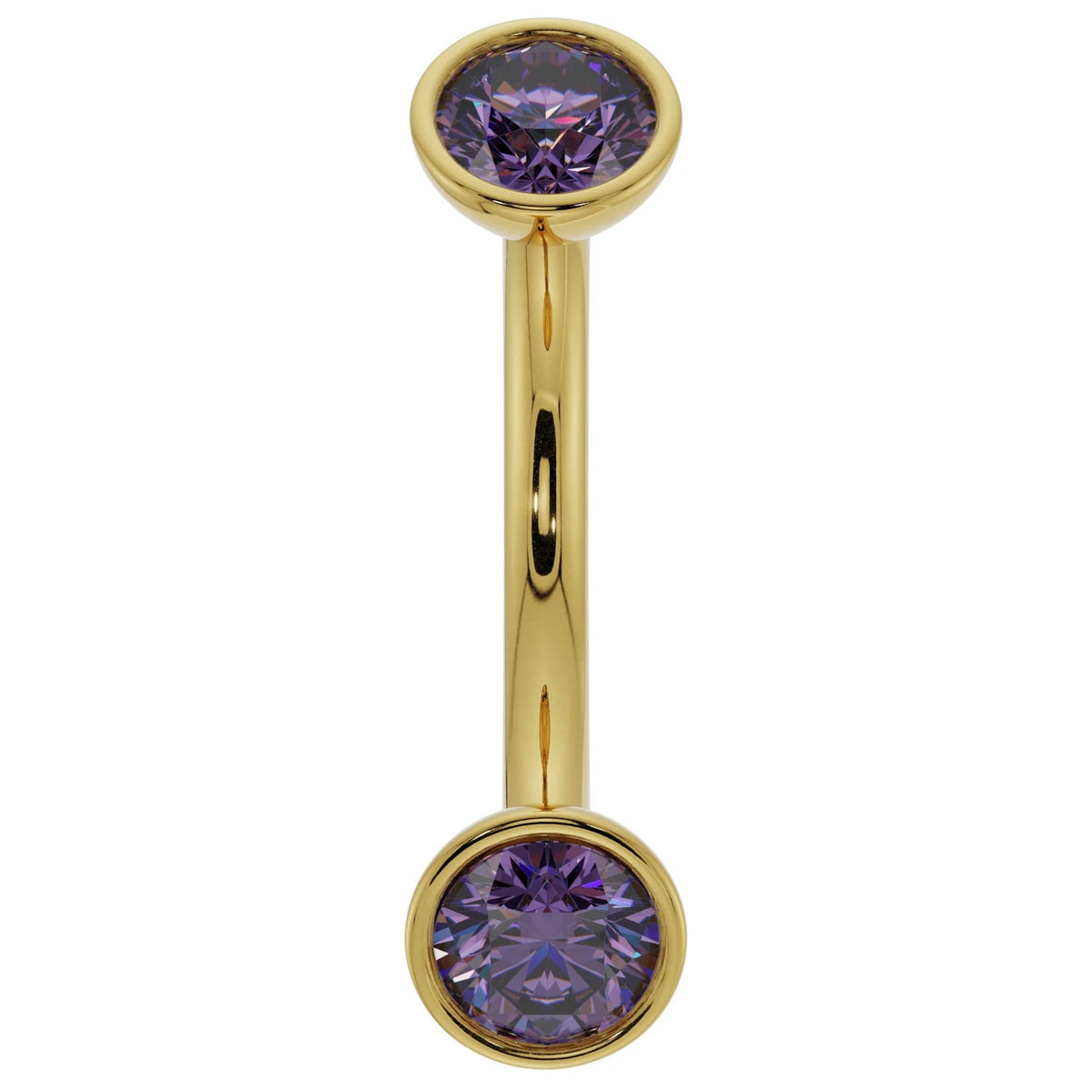 Sovereign Ear Piercing Harmony - Amethyst Bezel-Set Curved