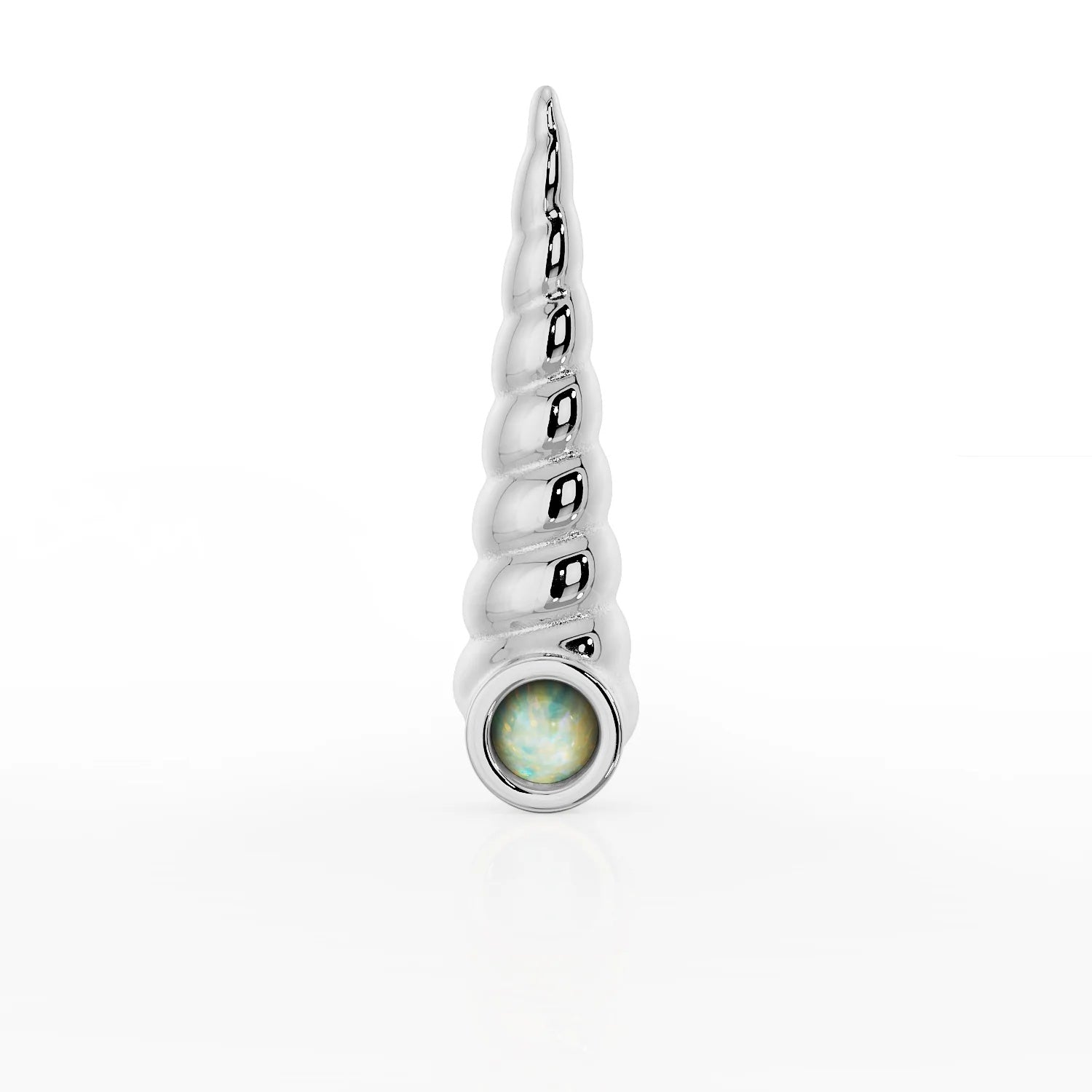 Serene Ear Piercing Elegance - Unicorn Horn Opal