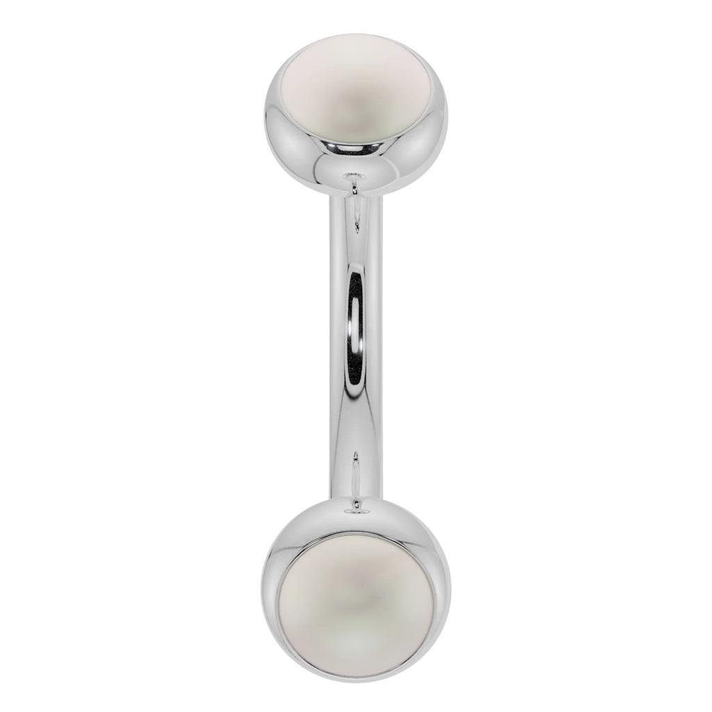 Aura Ear Piercing Grace - Pearl Bezel-Set Curved
