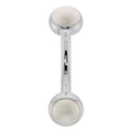 Aura Ear Piercing Grace - Pearl Bezel-Set Curved