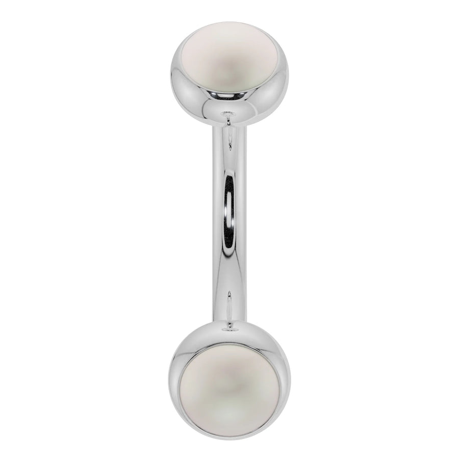 Aura Ear Piercing Grace - Pearl Bezel-Set Curved