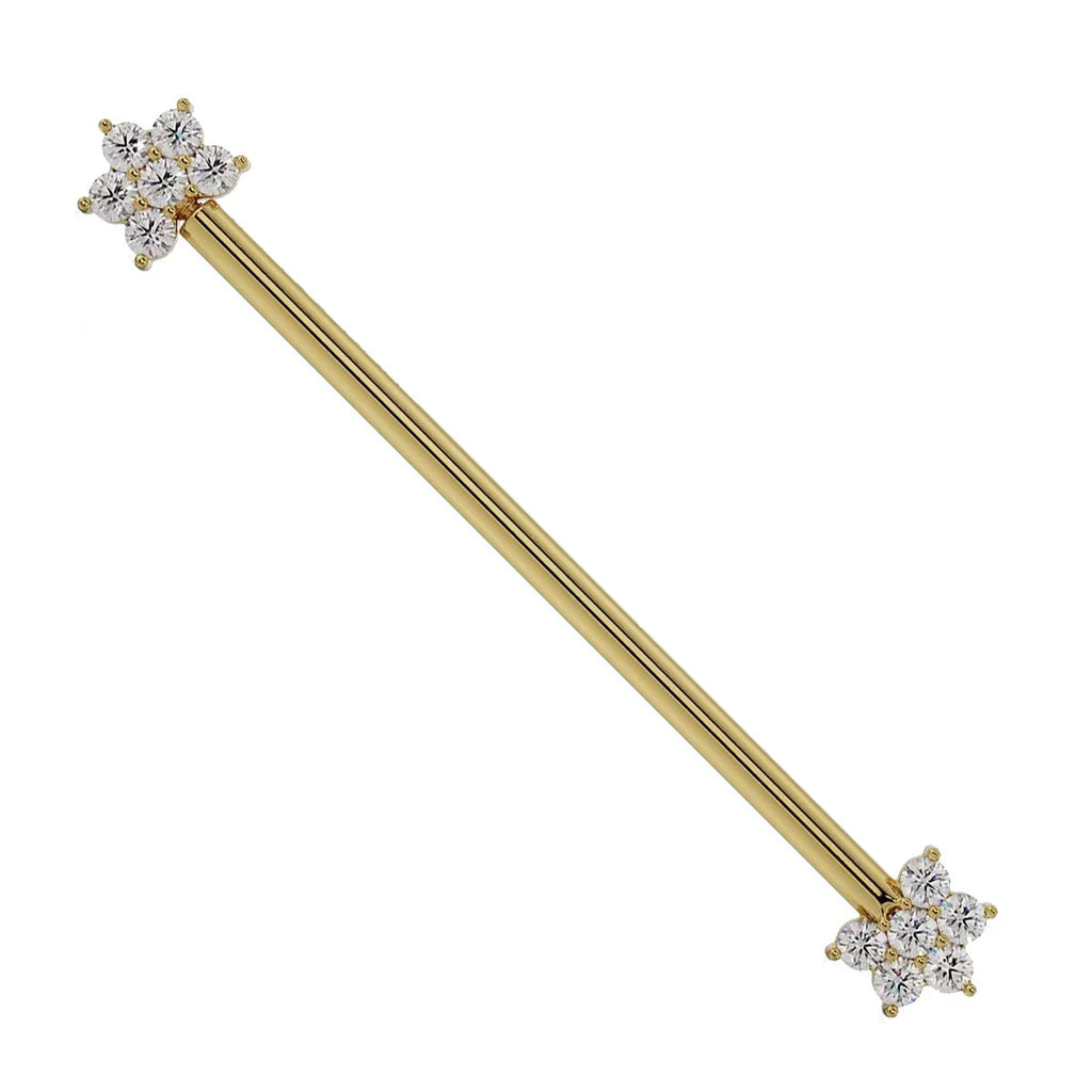 Majestic Ear Piercing Radiance - Cubic Zirconia Flower