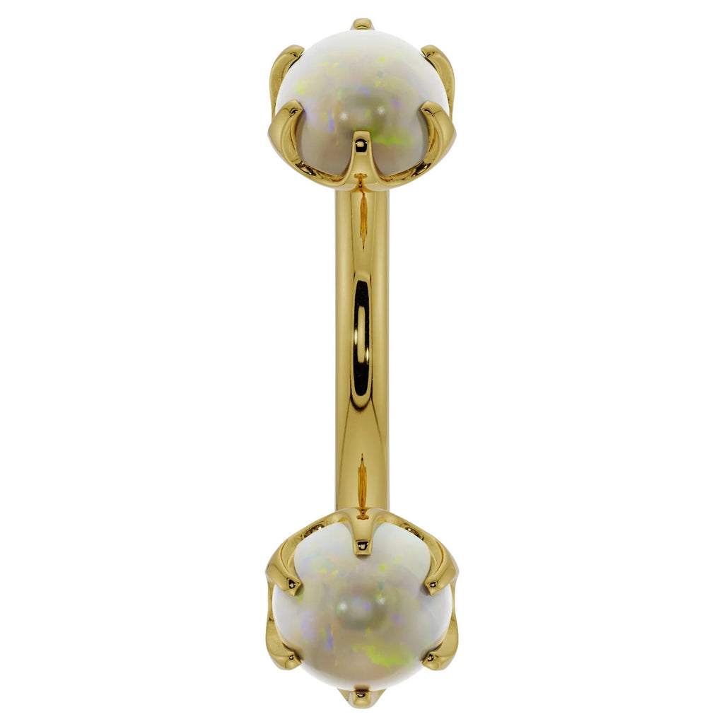 Luminous Ear Piercing Harmony - Opal Prong-Set Curved