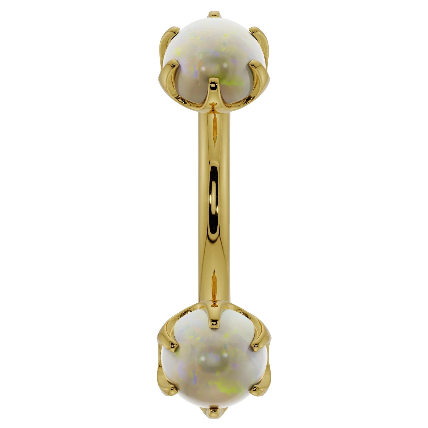 Luminous Ear Piercing Harmony - Opal Prong-Set Curved