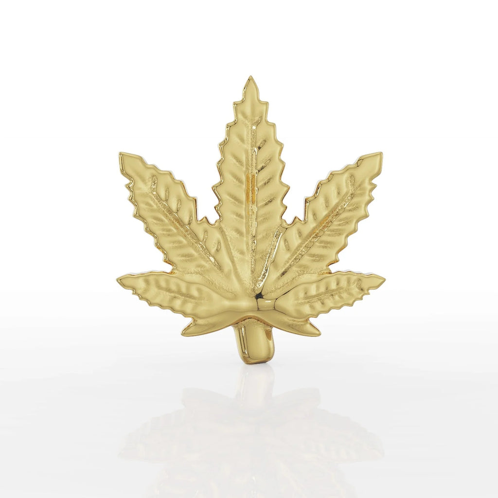 Luminous Ear Piercing Opulence - Marijuana Leaf Piercing