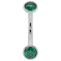 Majestic Ear Piercing Harmony - Emerald Bezel-Set Curved