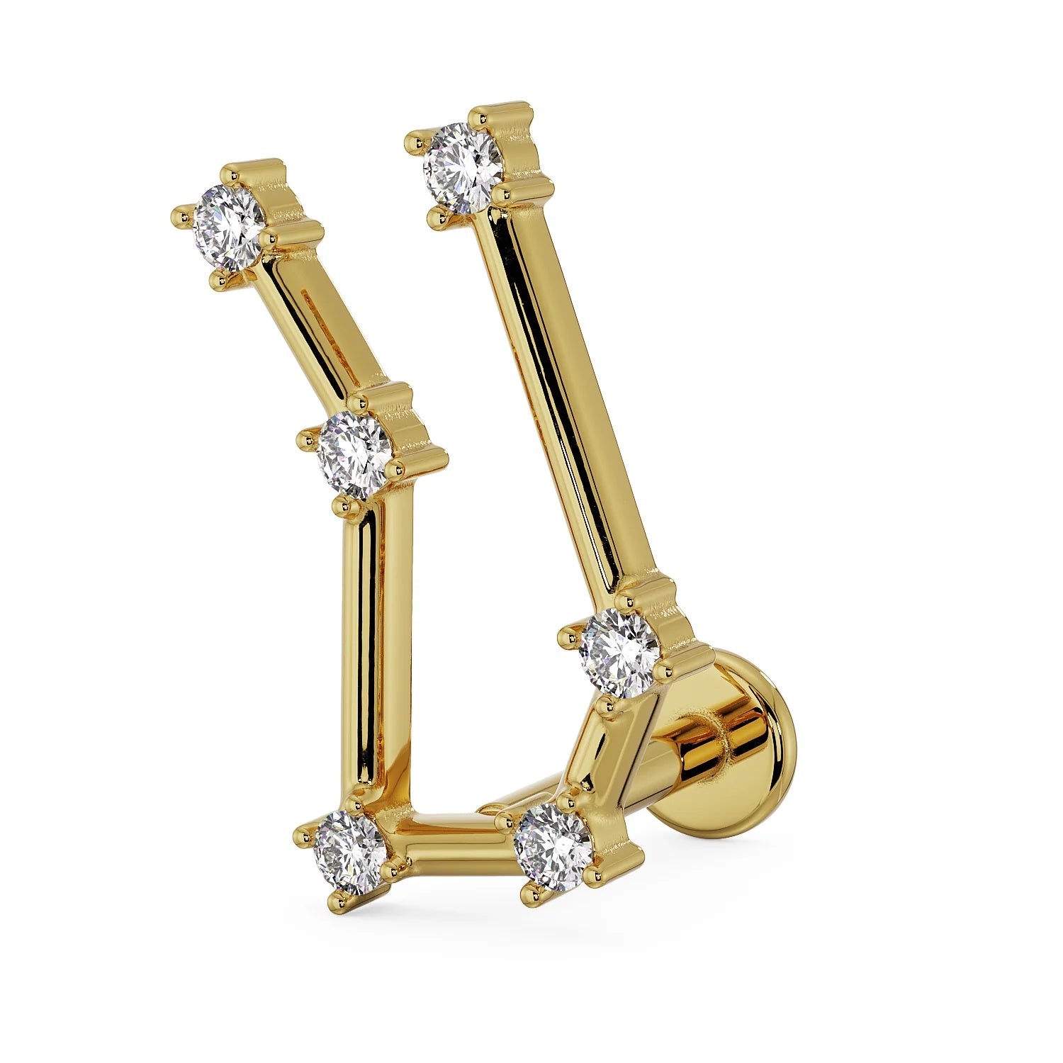 Luminous Ear Piercing Grace - Gemini Constellation Flat