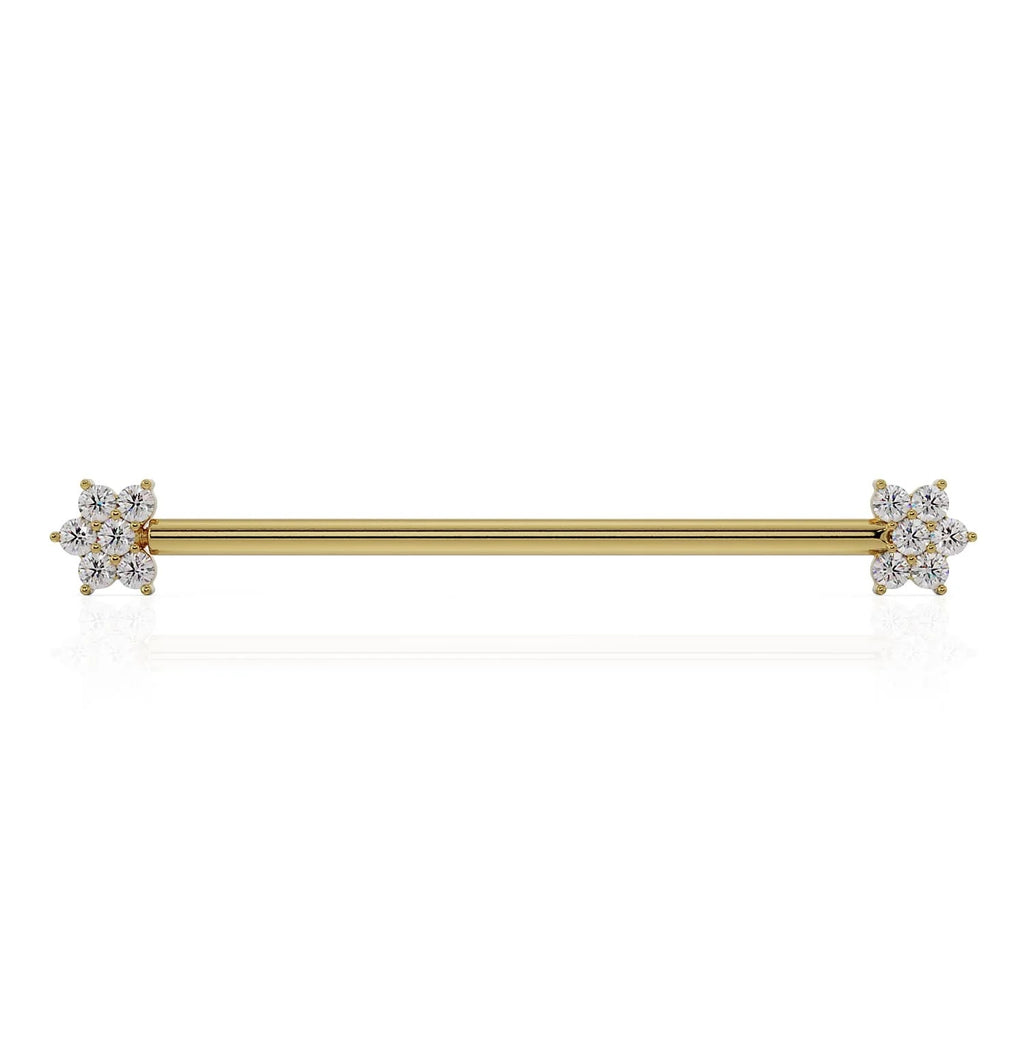 Majestic Ear Piercing Opulence - Diamond Flower Industrial
