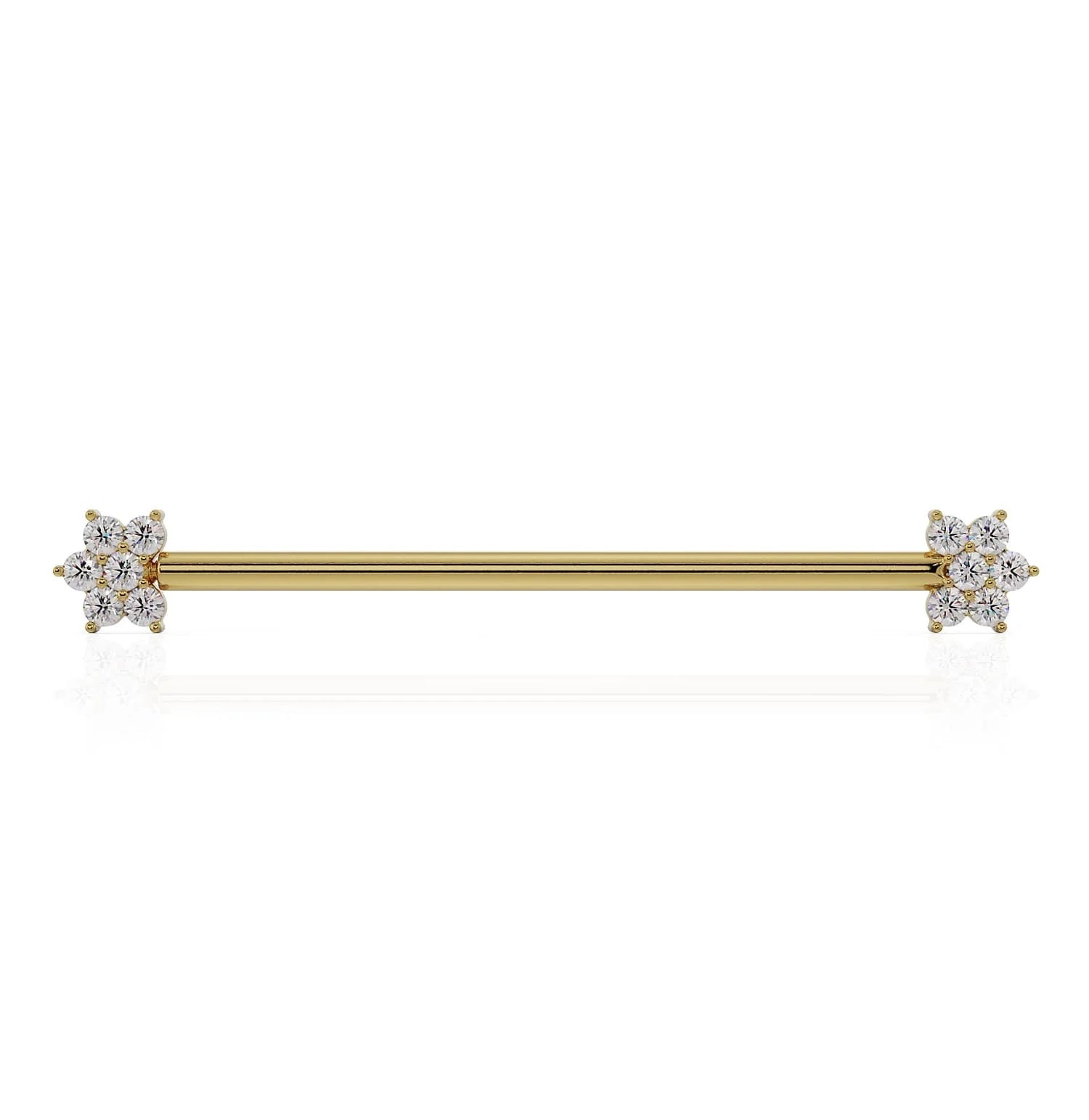 Majestic Ear Piercing Opulence - Diamond Flower Industrial
