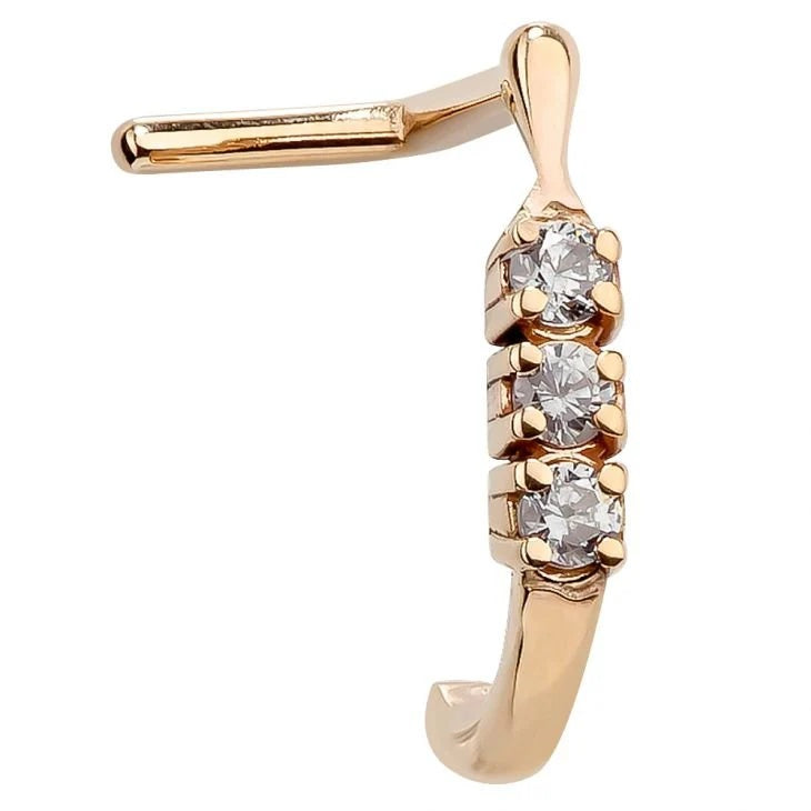 Luminous Nose Stud Opulence - Trinity Diamond Faux