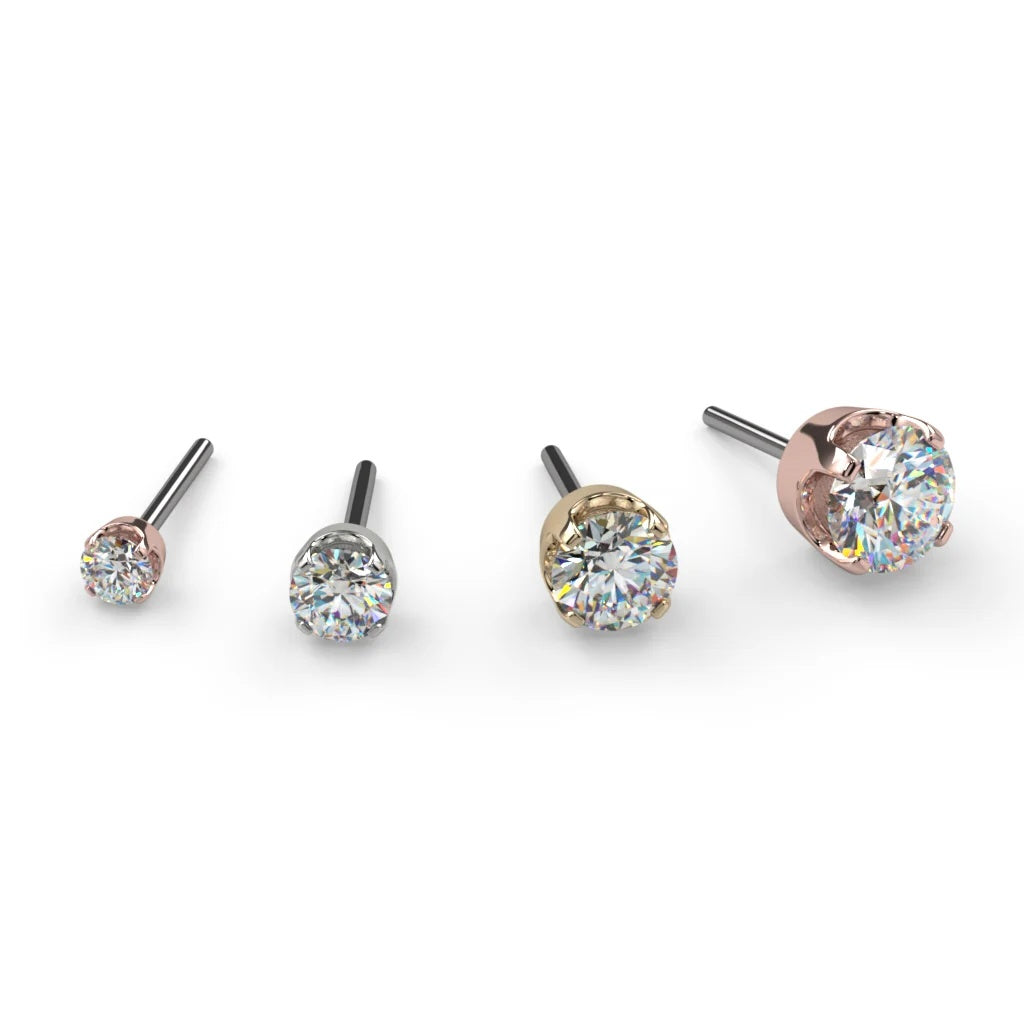 Serene Nose Stud Elegance - Diamond Solitaire Prong