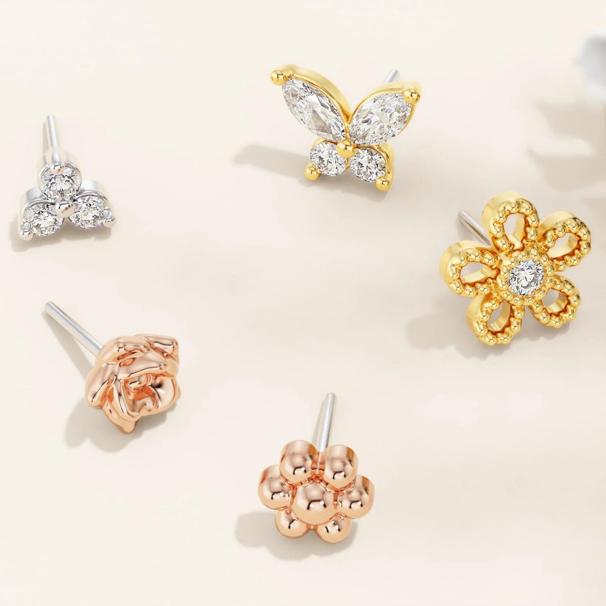 Timeless Nose Stud Opulence - Dainty Diamond Daisy