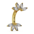 Aura Navel Piercing Radiance - Marquise Fan Gemstone