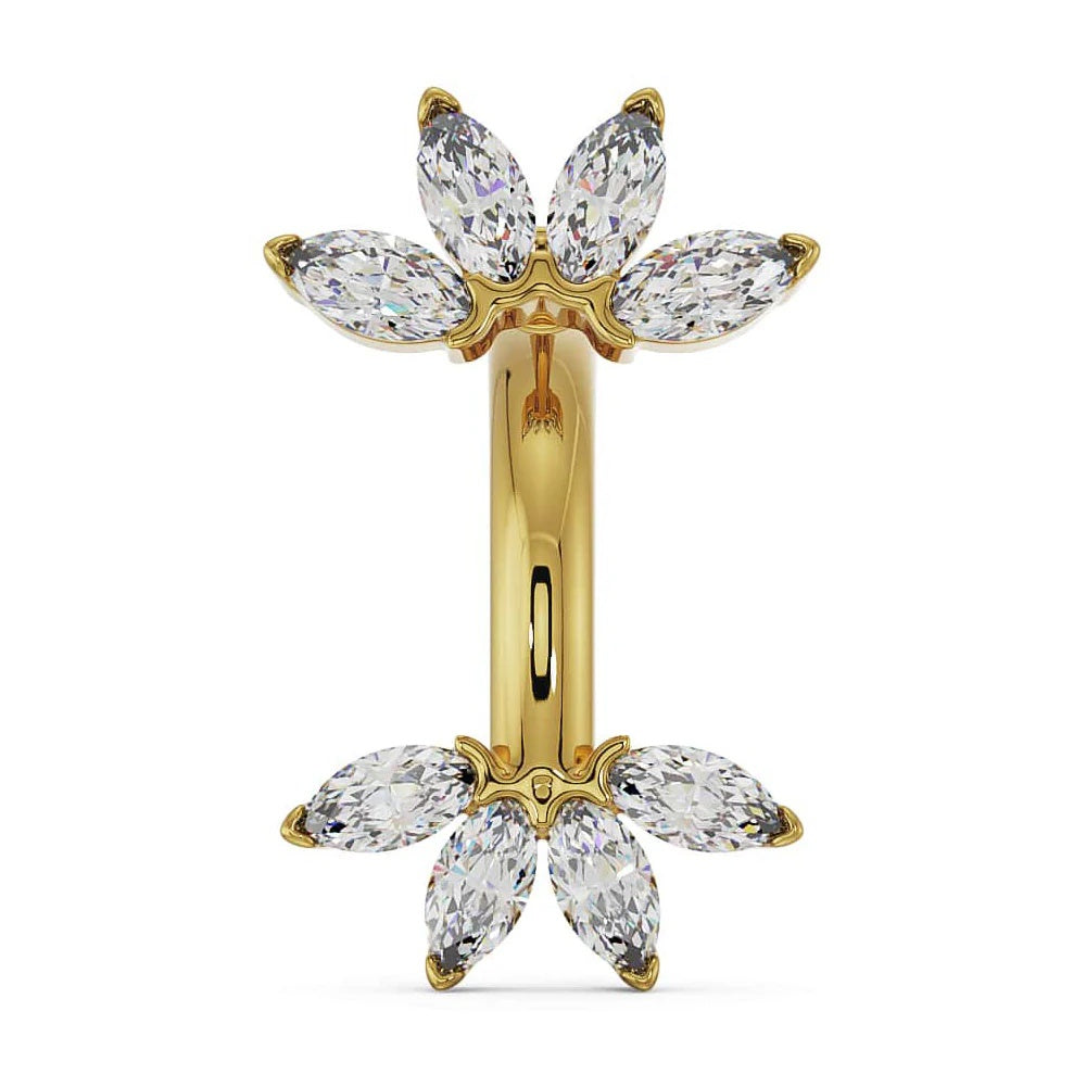 Aura Navel Piercing Radiance - Marquise Fan Gemstone