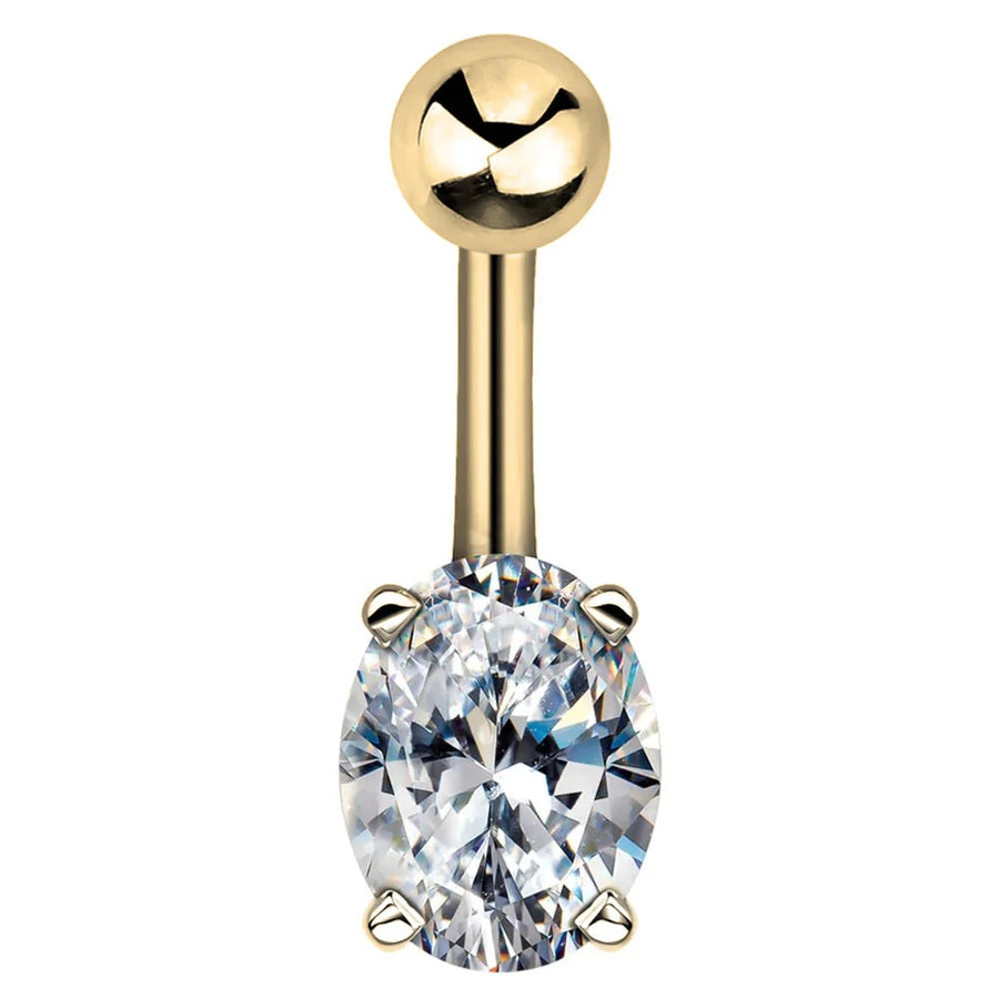 Ethereal Navel Piercing Harmony - Oval Cubic Zirconia