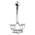 Majestic Navel Piercing Elegance - Lotus Flower Navel