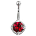 Serene Navel Piercing Allure - Garnet Diamond Antiqued