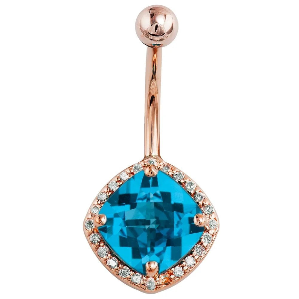 Sovereign Navel Piercing Heirloom - Swiss Blue Topaz